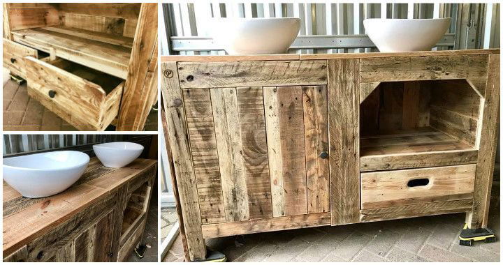 Bathroom cabinets from pallets